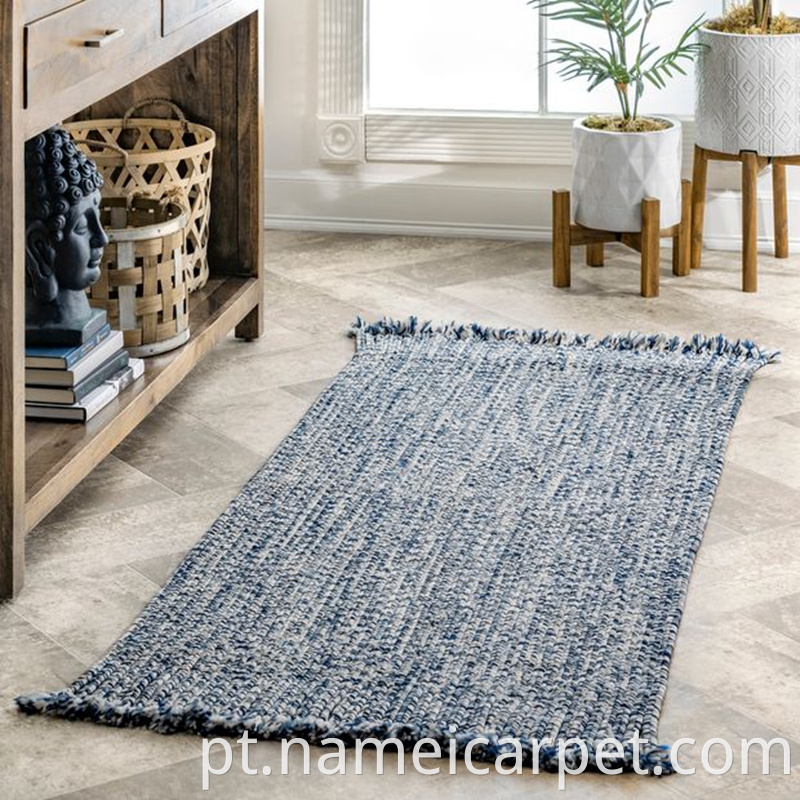 Pp Polypropylene Braided Woven Indoor Outdoor Carpet Rug Floor Mats With Tassels 44